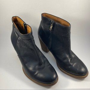 Madewell black heeled leather ankle bootie 10